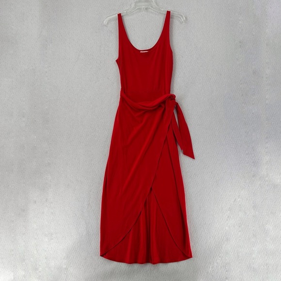 Reformation Jeans Dress Kaila Wrap Tank Midi Women's Size Small Red - Picture 3 of 11